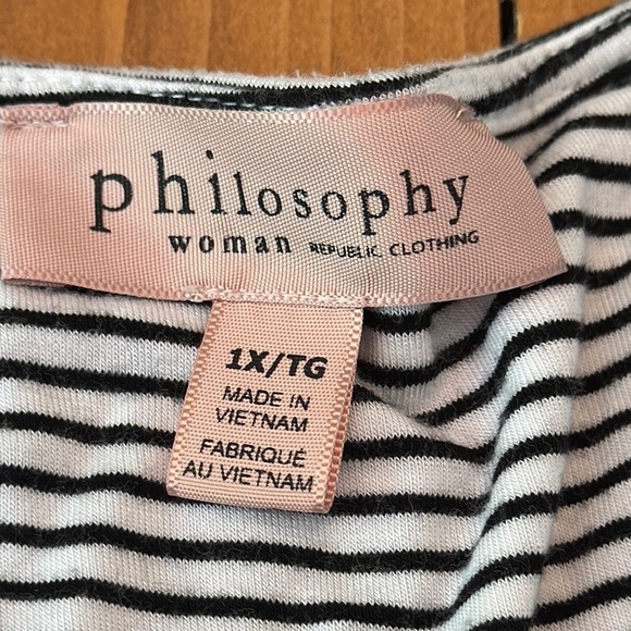 Philosophy Striped Black and White Women's Top xl - Picture 3 of 8